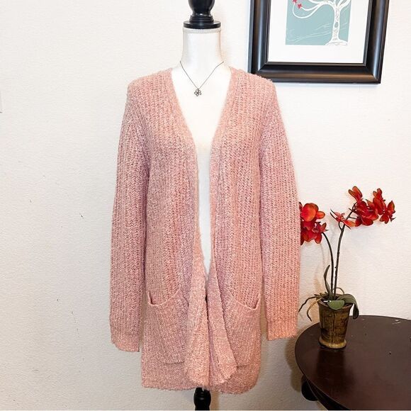 🍋 BB Dakota Steve Madden • Women Odetta Open Pocket Cardigan Salmon Size M - Picture 1 of 7